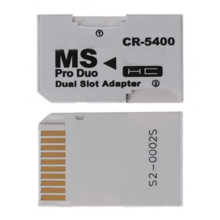 Infoboutik Adaptateur de carte mémoire SDHC, adaptateur de carte Micro SD-TF à MS PRO Duo pour carte PSP [5193982]