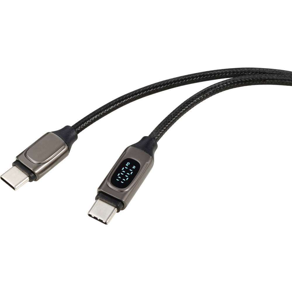 Renkforce USB-kabel USB 2.0 USB-C stekker 0.50 m Aluminium (metallic) Afscherming gevlochten, Aluminium-stekker RF-6249292