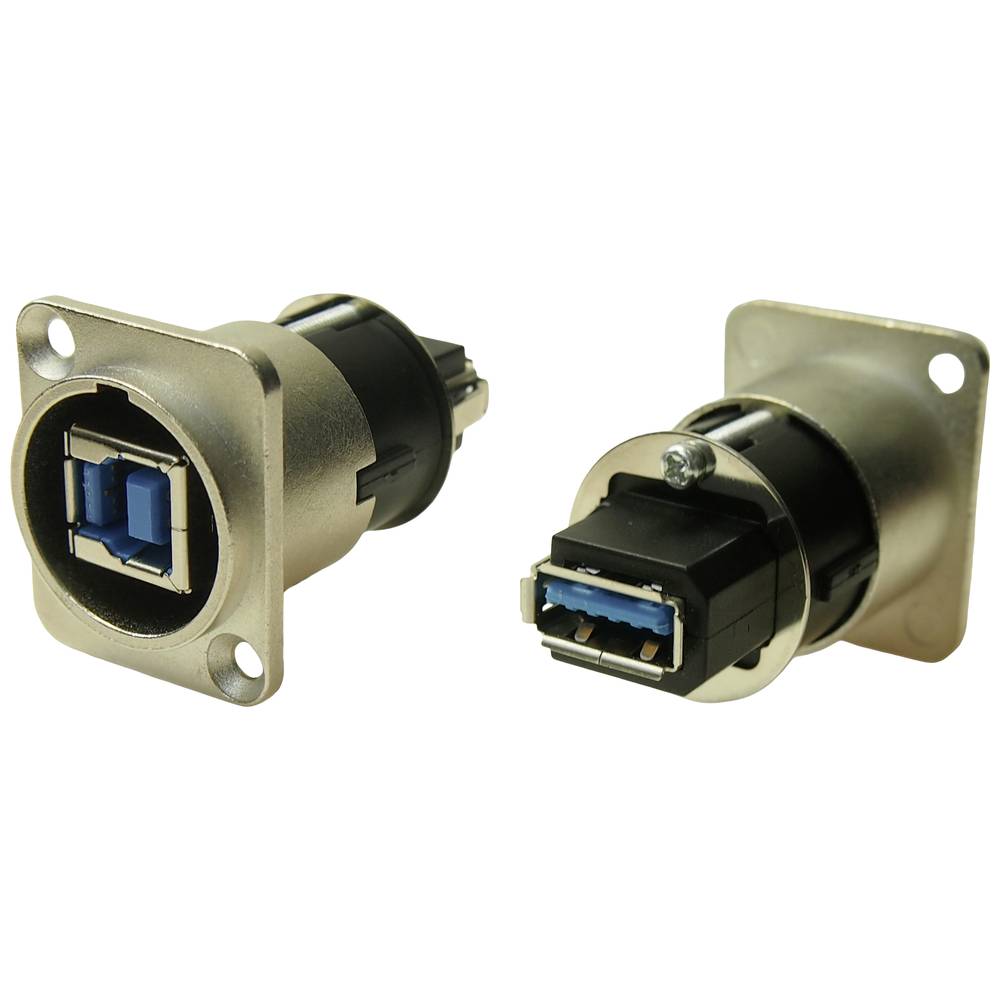 Cliff XLRFT USB 3.0 B-A bus nikkel geaard Adapter, inbouw CP30107  1 stuk(s)