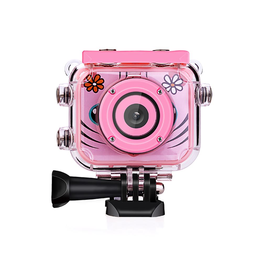 TOMTOP JMS Kinderen Digitale Video Camera Actie Sport Camera 1080P 12MP Waterdichte 30M Ingebouwde Lithium Batterij roze