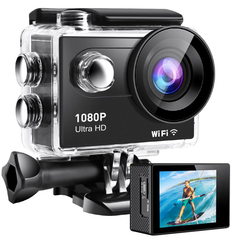 TOMTOP JMS 1080P Ultra HD-actiecamera met 2,0 inch LCD-scherm 12 MP 30 m waterdicht Anti-trillen 120 graden groothoek zwart