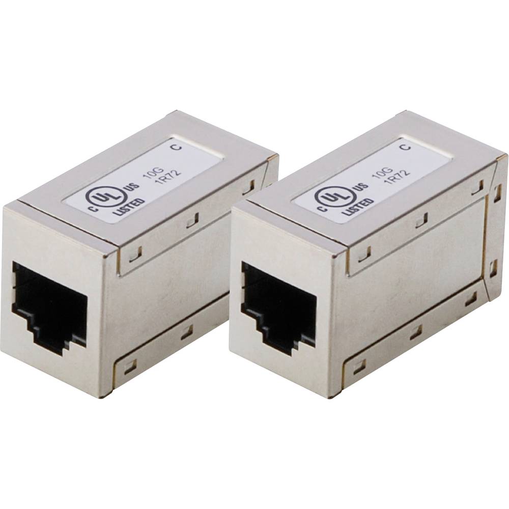 Digitus AT-AG-8-8-C6S-2  CAT 6, modulaire koppeling, afgeschermd - 2 stuks AT-AG-8-8-C6S-2 RJ45, behuizing (koppeling) Aantal polen (sensoren) 8 Zilver