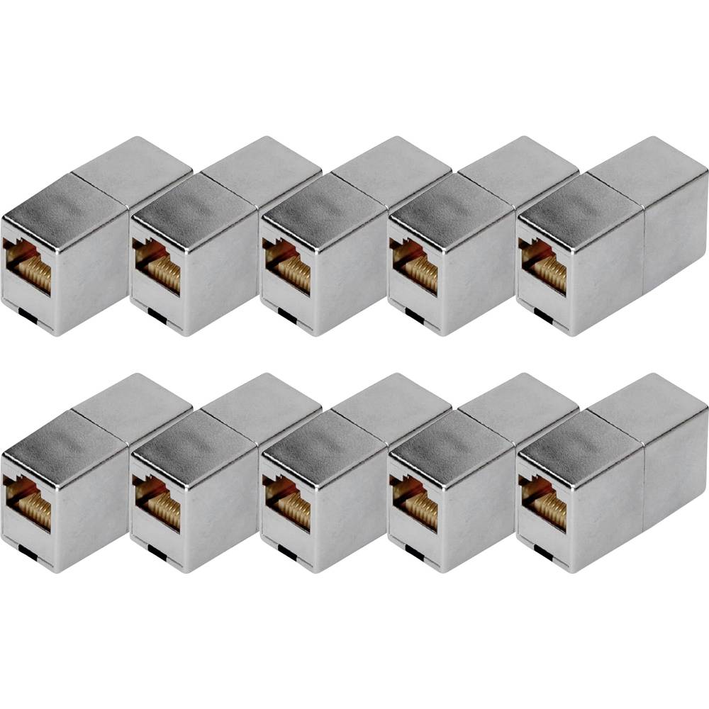 Digitus DN-93901-10 5e, klasse D, RJ45 modulaire koppeling - 10 stuks. DN-93901-10 RJ45, behuizing (koppeling) Aantal polen (sensoren) 8 Zilver 10 stuk(s)