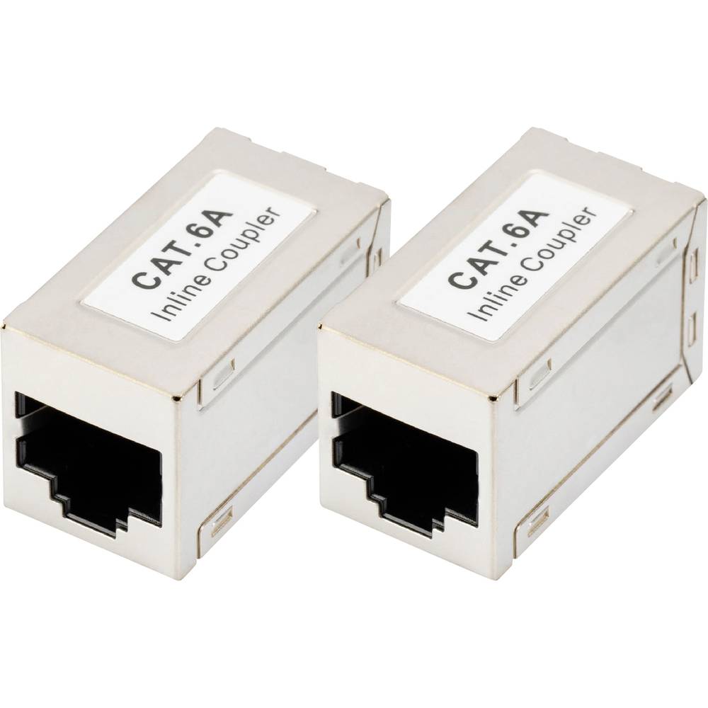 Digitus DN-93905-2  CAT 6A modulaire koppeling, afgeschermd - 2 stuks DN-93905-2 RJ45, behuizing (koppeling) Aantal polen (sensoren) 8 Zilver 2 stuk(s)