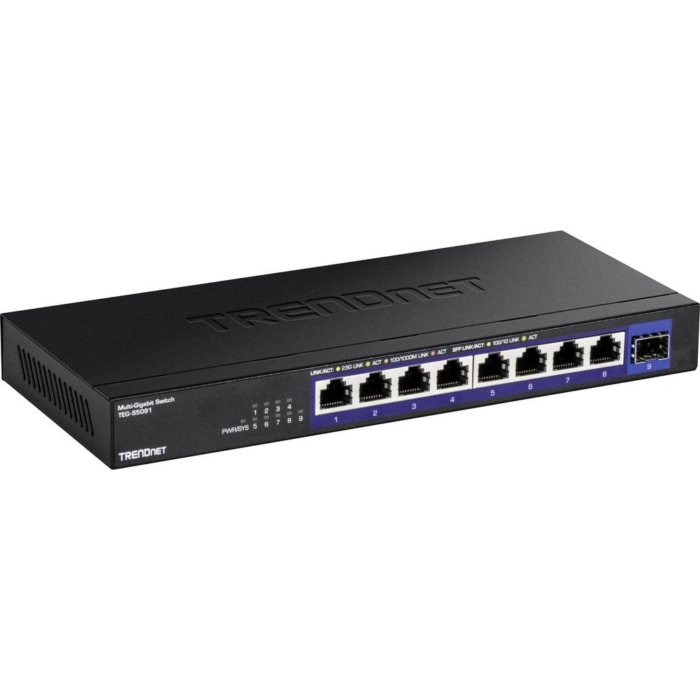 Trendnet TEG-S5091 9-Port Switch Netzwerk-Switch (2.5G Unmanaged Switch mit 10G SFP+ Port)