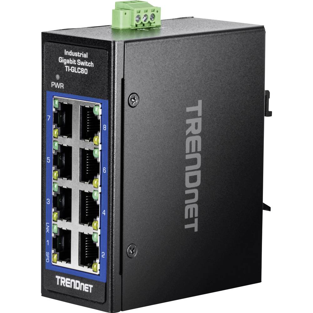 Trendnet TI-GLC80 8-Port Gigabit Industrial DIN-Rail Mini Netzwerk-Switch