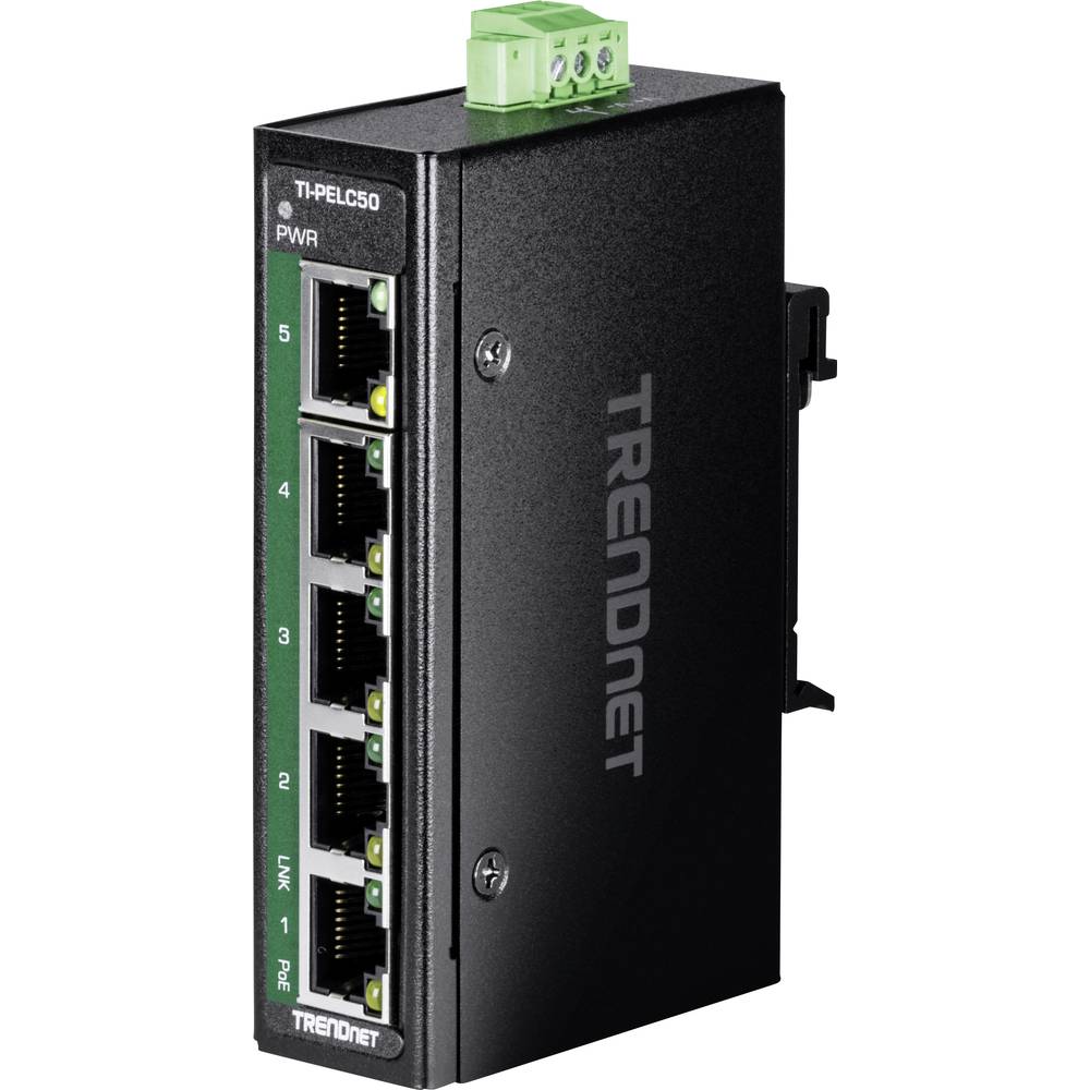 Trendnet TI-PELC50 5-Port Ethernet PoE+ Industrial DIN-Rail Mini Switch Netzwerk-Switch