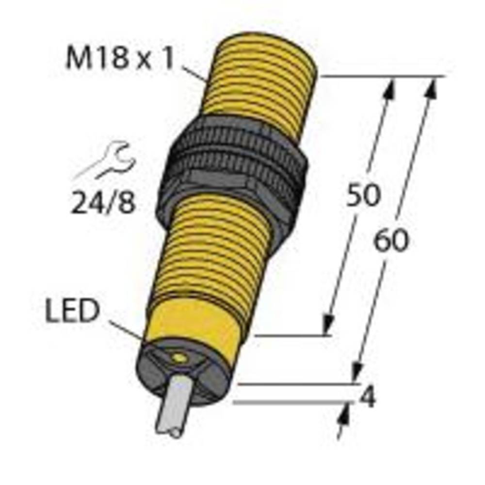 Turck Inductieve sensor Niet vlak PNP, NO NI12U-S18-AP6X