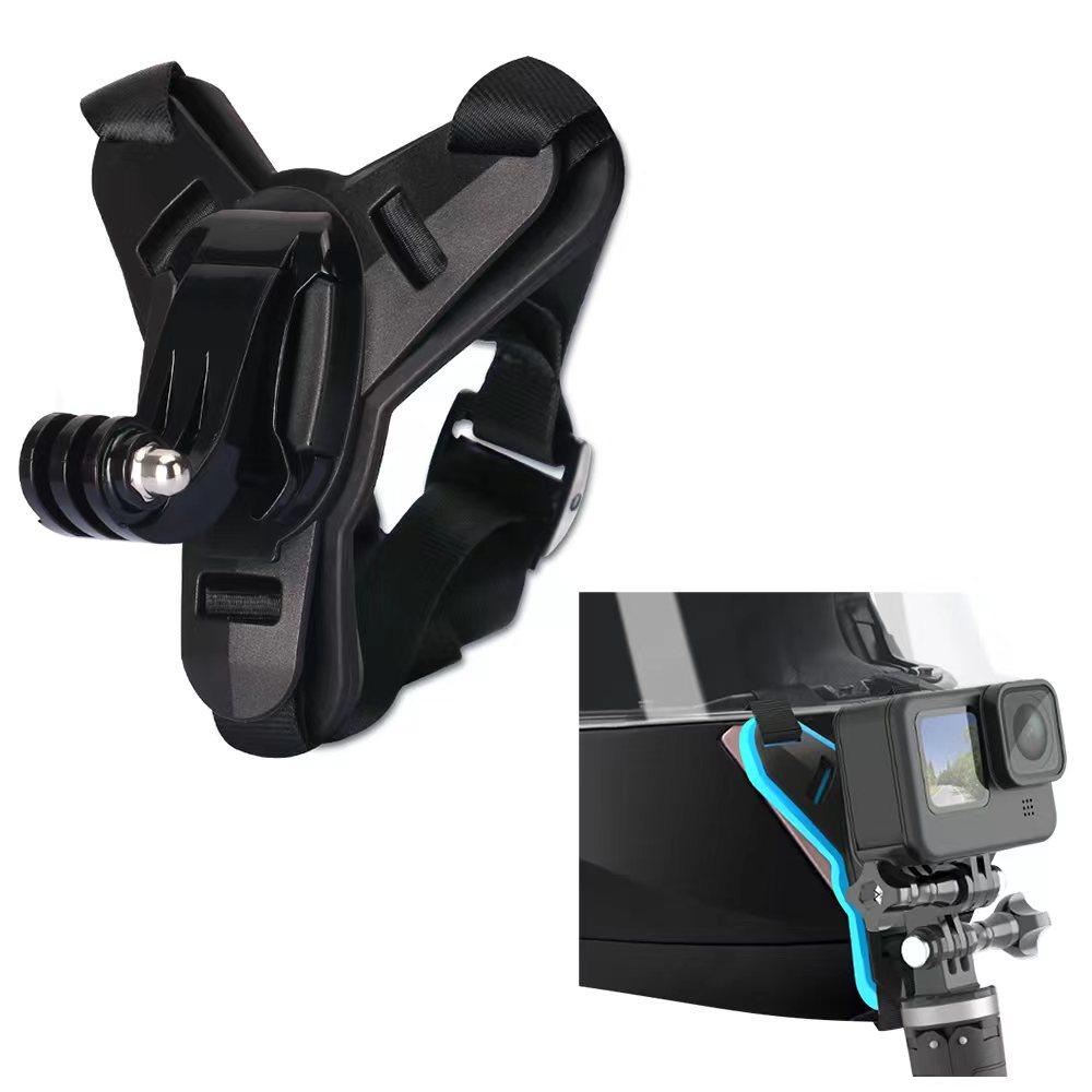 Aloisia HONGDAK Motorhelm Chin Mount voor GoPro Hero 11 10 9 8 7 6 Actie Sport Camera Houder Motorcycle stander GOPRO Accessoire Without interface zwart