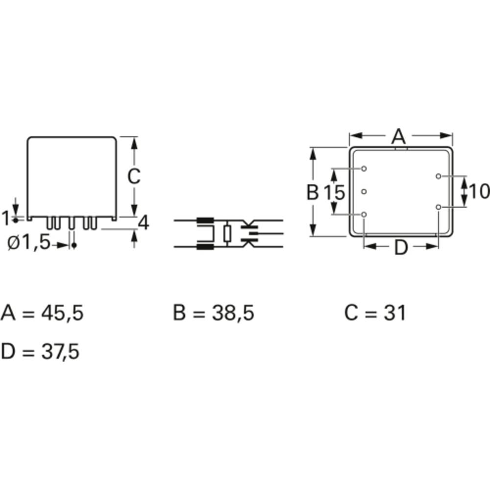 Eichhoff F012-011/010 F012-011/010 Ontstoringsfilter 110 V/AC, 250 V/AC 4 A 2 mH 1 stuk(s)