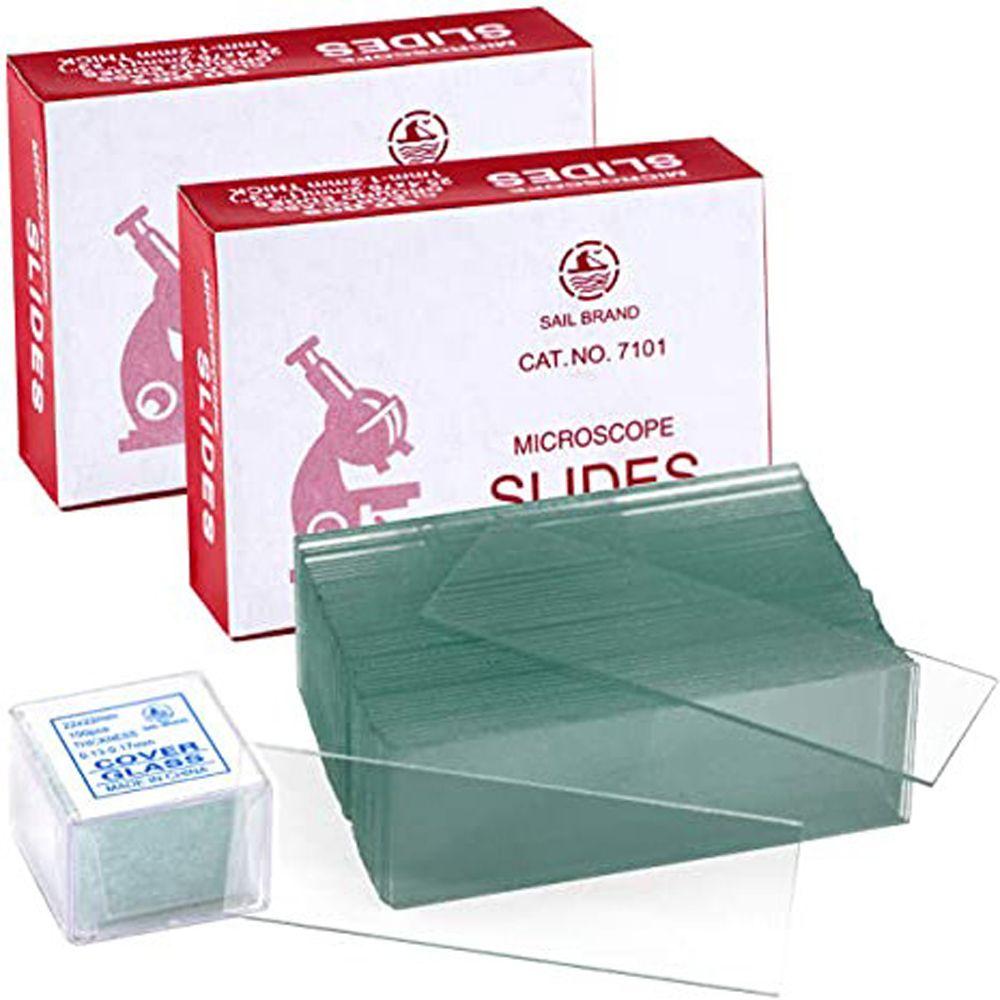 YinheYUURE Objectglaasjes Biologische microscoopafdekking Glazen microscoopglaasjes Glasglaasjes Optische microscoop 1box 100 pcs of covers