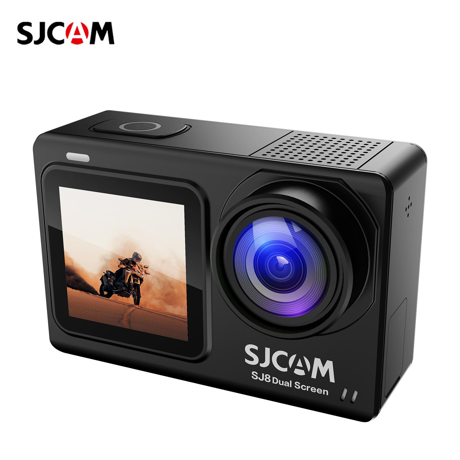 TOMTOP JMS SJCAM SJ8 4K / 30FPS Hoge resolutie sportcamera met dubbel scherm Draagbare DV-camcorder 20MP 2,33 inch zwart