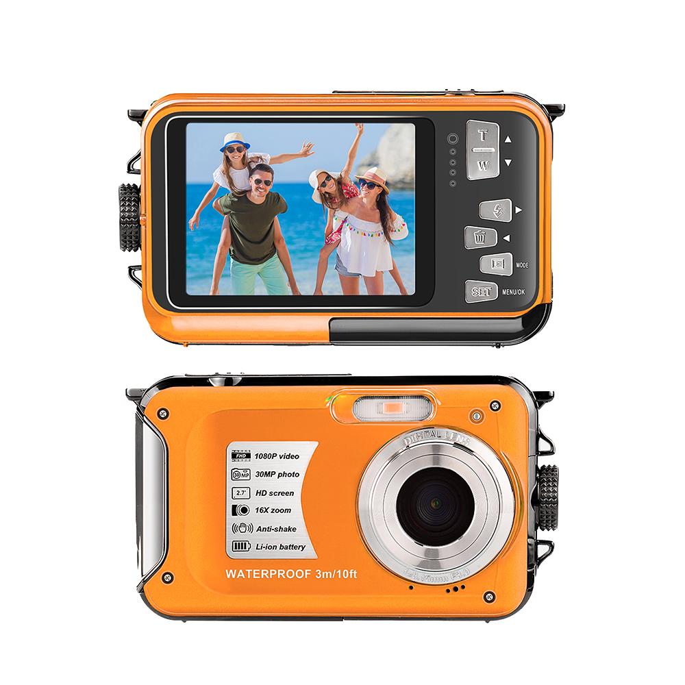 TOMTOP JMS 1080P Ultra HD-actiecamera met 2,7 inch TFT-scherm 30 MP Anti-trillen onderwater 3 meter waterdicht oranje