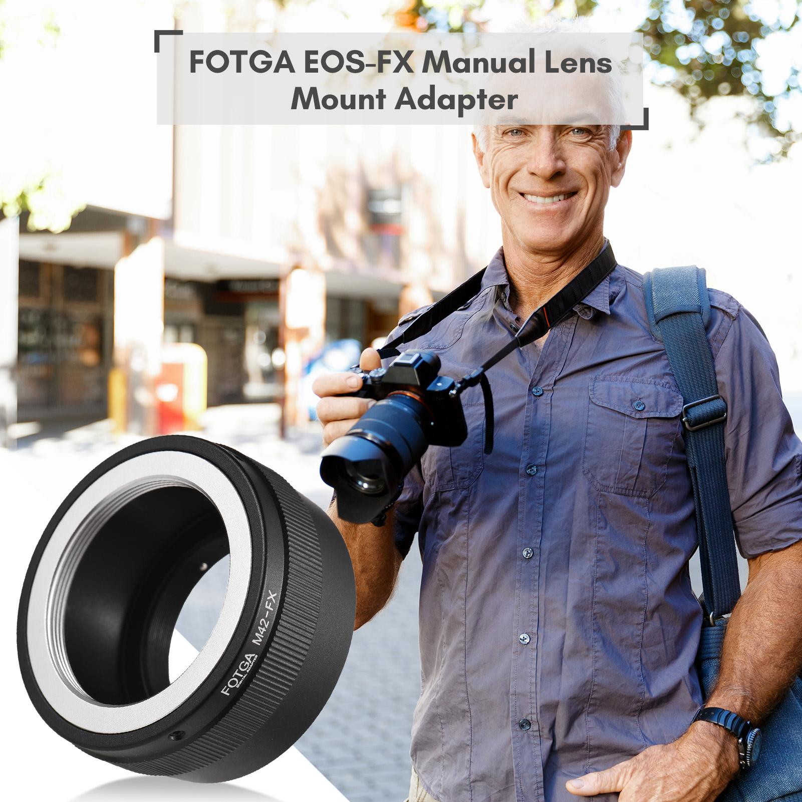 FOTGA Handmatige Lens Mount Adapter Ring Aluminiumlegering voor Pentax M42 Mount Lens naar Fuji zwart