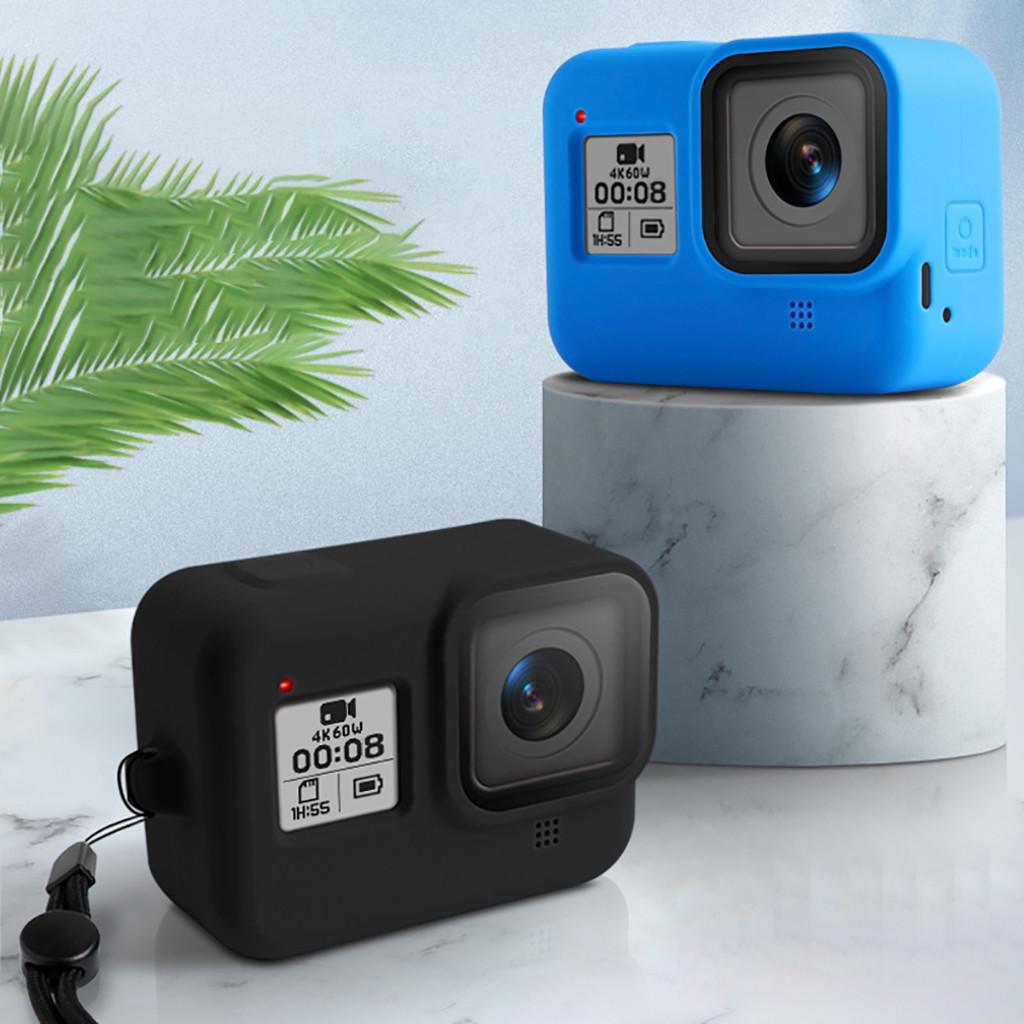 Xiaomimijia Nieuwe zachte siliconen beschermende behuizing beschermhoes voor Go-pro 8 zwarte camera zwart