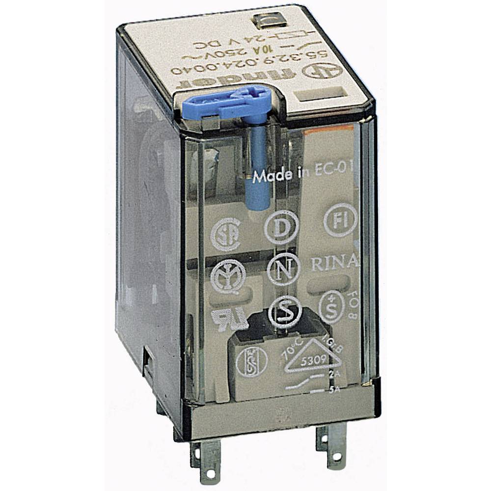 Finder 55.32.9.024.5040 Steekrelais 24 V/DC 10 A 2x wisselcontact 10 stuk(s) Tray