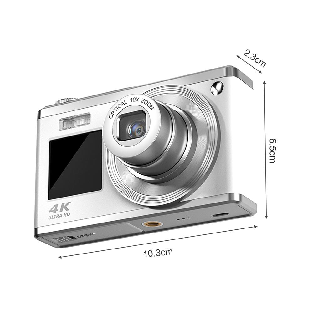 Andoer 2,88-inch draagbare digitale camera Compactcamera 60MP 4K Ultra HD 16X Zoom Autofocus zilver