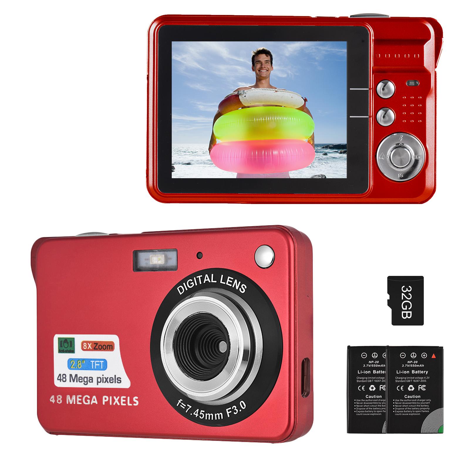 Andoer 4K Digitale Camera Videocamera Camcorder 48MP 2.8 Inch TFT Scherm Autofocus 16X Digitale Zoom No TF Card rood