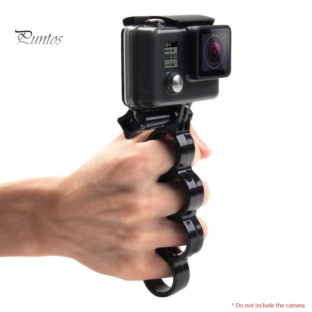 Puntos Electronics Voor GoPro Hero 4/3+/3 Camera Handheld Knokkels Vingers Grip Ring Monopod Mount zwart