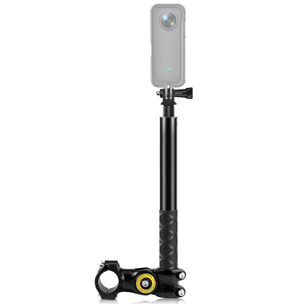 PULUZ PU817 motorfiets fiets selfie stick stuurmontage camerabeugel 27,9 cm 113,5 cm verstelbaar zwart