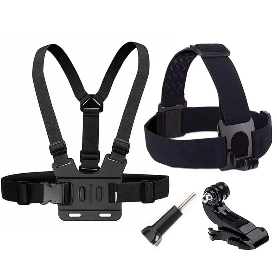 Freedom Outdoors Borsthoofdriem voor GoPro Hero 11 10 9 8 7 Action Camera Xiaomi Yi 4K Sjcam Sj4000 Insta360 Accessoires met J-haakbevestiging