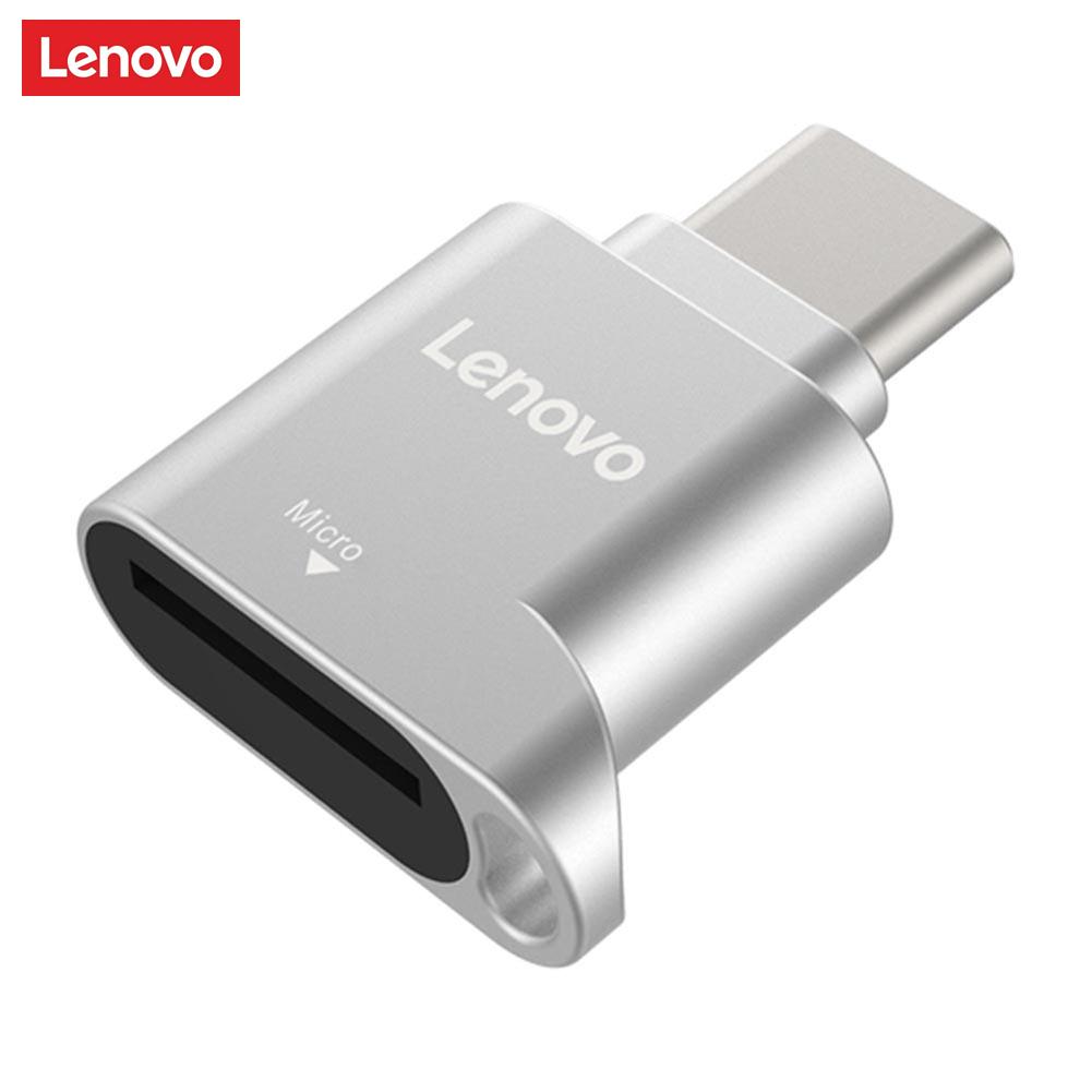 Lenovo D201 USB Type C-kaartlezer 480 Mbps 512 GB USB-C TF Micro SD OTG-adapter Type-C TF-geheugenkaartlezer voor laptop en telefoon zilver