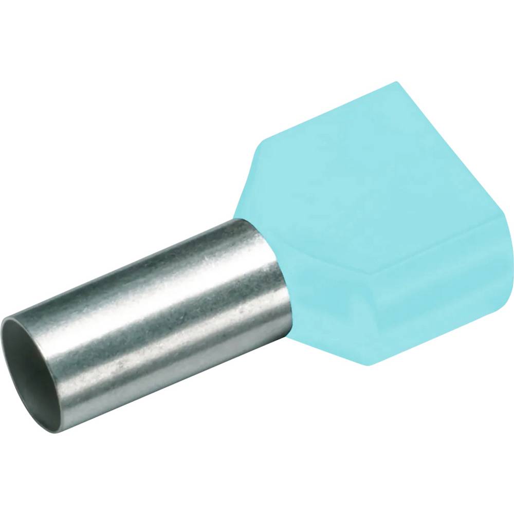 Cimco 187731 Dubbele adereindhulzen 0.34 mm² Deels geïsoleerd Turquoise 100 stuk(s)