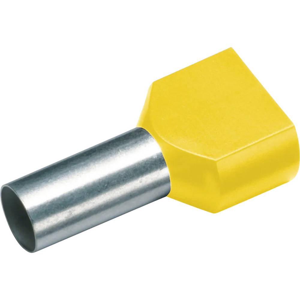 Cimco 187712 Dubbele adereindhulzen 6 mm² Deels geïsoleerd Geel 100 stuk(s)
