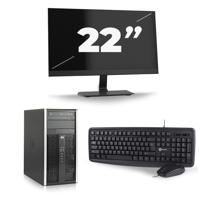 HP Compaq Pro 6300 Micro Tower - Intel Core i3-3e Generatie - 8GB RAM - 120GB SSD - Windows 10 + 1x 22 inch Monitor