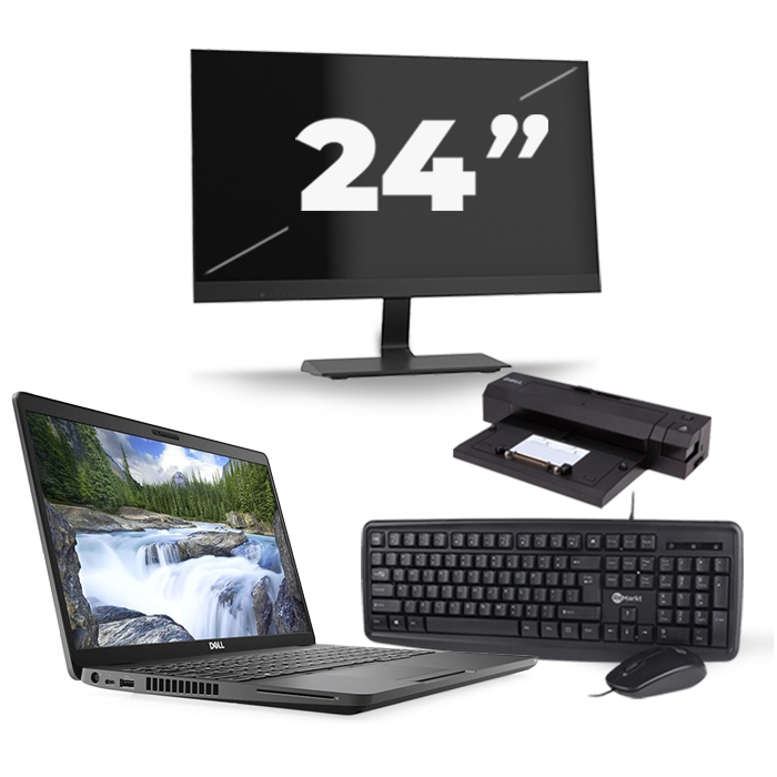 Dell Latitude 5500 - Intel Core i5-8e Generatie - 15 inch - 16GB RAM - 512GB SSD - Windows 11 + 1x 24 inch Monitor