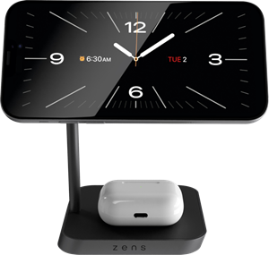 Zens 2-in-1 MagSafe en Qi2 Draadloze Oplader 15W met Standaard Zwart