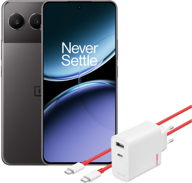 OnePlus Nord 4 256GB Zwart 5G +  SuperVOOC Oplader 80W met 2 Poorten
