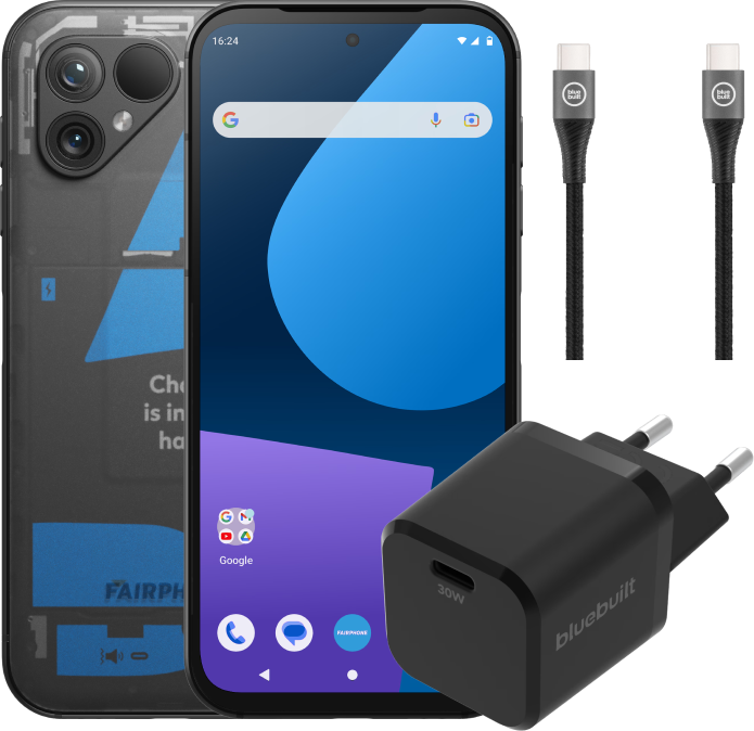 Fairphone 5 256GB Transparant 5G + Oplaadpakket