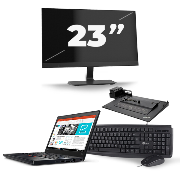 Lenovo ThinkPad X270 - Intel Core i5-6e Generatie - 12 inch - 8GB RAM - 240GB SSD - Windows 11 + 1x 23 inch Monitor
