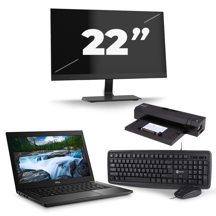 Dell Latitude 7380 - Intel Core i5-7e Generatie - 13 inch - 8GB RAM - 256GB SSD - Windows 11 + 1x 22 inch Monitor