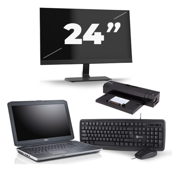 Dell Latitude E5530 - Intel Core i3-3e Generatie - 15 inch - 8GB RAM - 256GB SSD - Windows 10 + 1x 24 inch Monitor