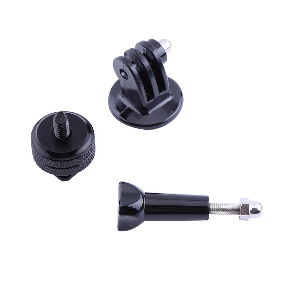 Andoer Zwarte 1/4  flitsschoenadapter met statiefbevestigingsadapterset voor GoPro Hero 2/3/3+/4 camera