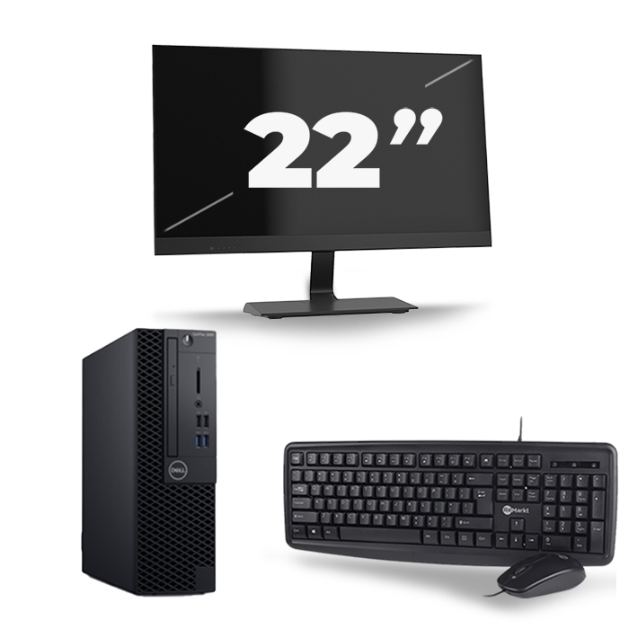 Dell Optiplex 3060 SFF - Intel Core i7-8e Generatie - 16GB RAM - 512GB SSD - Windows 11 + 1x 22 inch Monitor