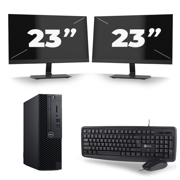 Dell Optiplex 3060 SFF - Intel Core i5-8e Generatie - 16GB RAM - 512GB SSD - Windows 11 + 2x 23 inch Monitor