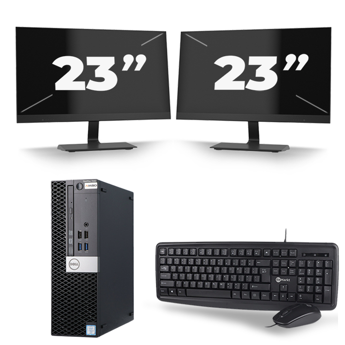 Dell Optiplex 7040 SFF - Intel Core i3-6e Generatie - 8GB RAM - 128GB SSD - Windows 11 + 2x 23 inch Monitor
