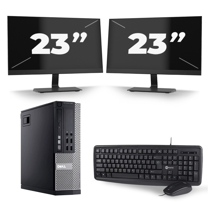 Dell Optiplex 990 Desktop - Intel Core i7-2e Generatie - 16GB RAM - 512GB SSD - Windows 10 + 2x 23 inch Monitor