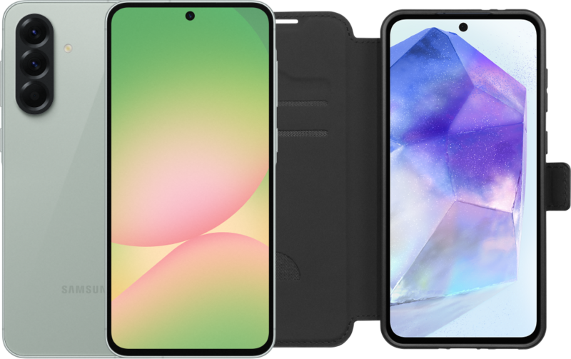Samsung Galaxy A56 256GB Groen 5G + BlueBuilt Book Case Zwart