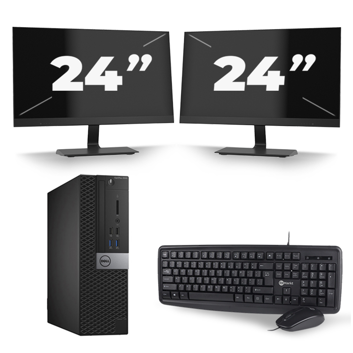 Dell Optiplex 3040 SFF - Intel Core i3-6e Generatie - 8GB RAM - 128GB SSD - Windows 11 + 2x 24 inch Monitor
