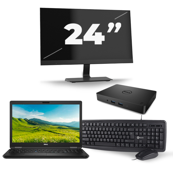 Dell Latitude 5580 - Intel Core i5-6e Generatie - 15 inch - 8GB RAM - 256GB SSD - Windows 11 + 1x 24 inch Monitor
