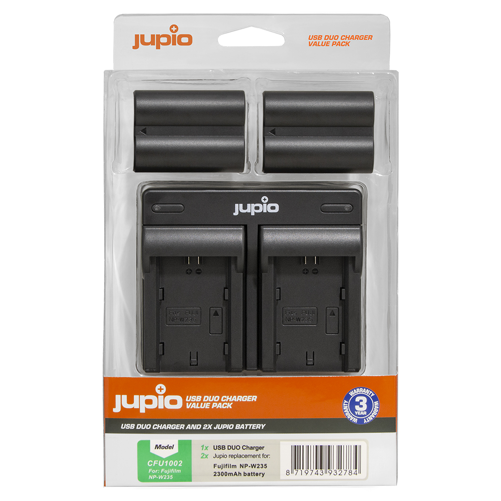 Jupio Kit: 2 x camera-accu NP-W235 + USB Dual lader