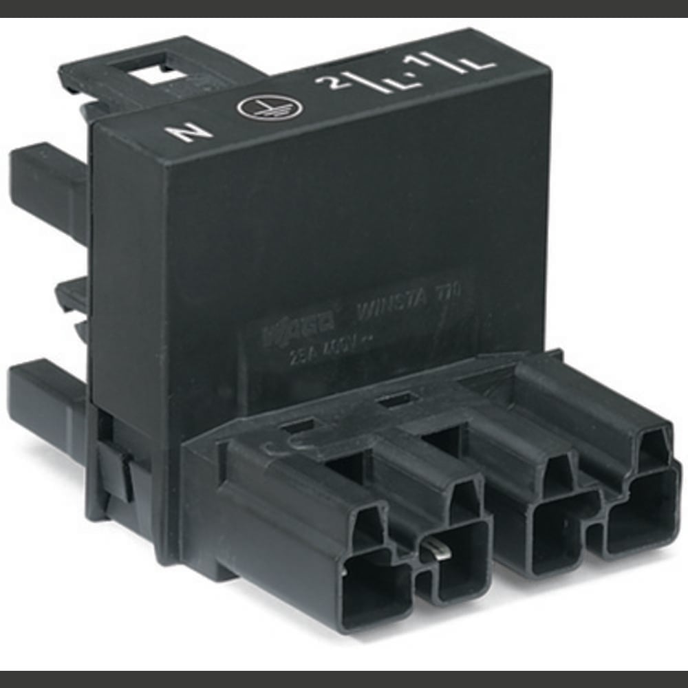 WAGO GmbH & Co. KG Net-H-splitter [Netstekker - Netbus, Netbus] Totaal aantal polen: 4 Zwart 25 stuk(s)