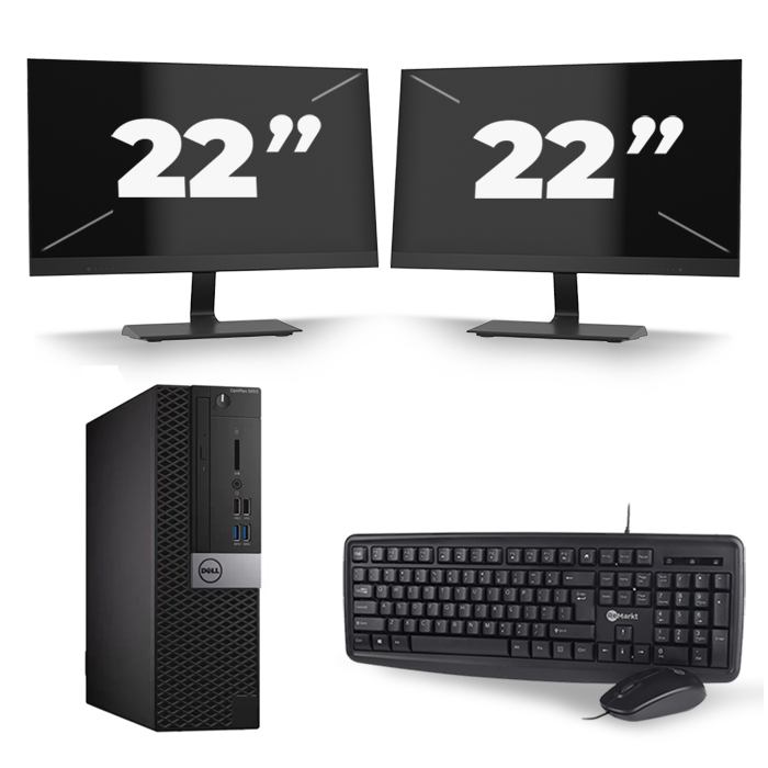 Dell Optiplex 5040 SFF - Intel Core i7-6e Generatie - 16GB RAM - 512GB SSD - Windows 11 + 2x 22 inch Monitor