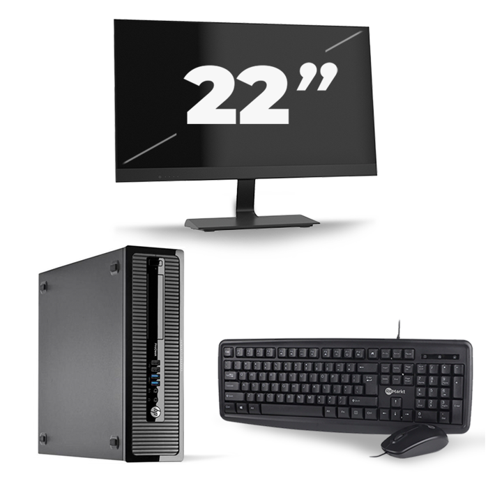 HP ProDesk 400 G1 SFF - Intel Core i3-4e Generatie - 8GB RAM - 128GB SSD - Windows 10 + 1x 22 inch Monitor