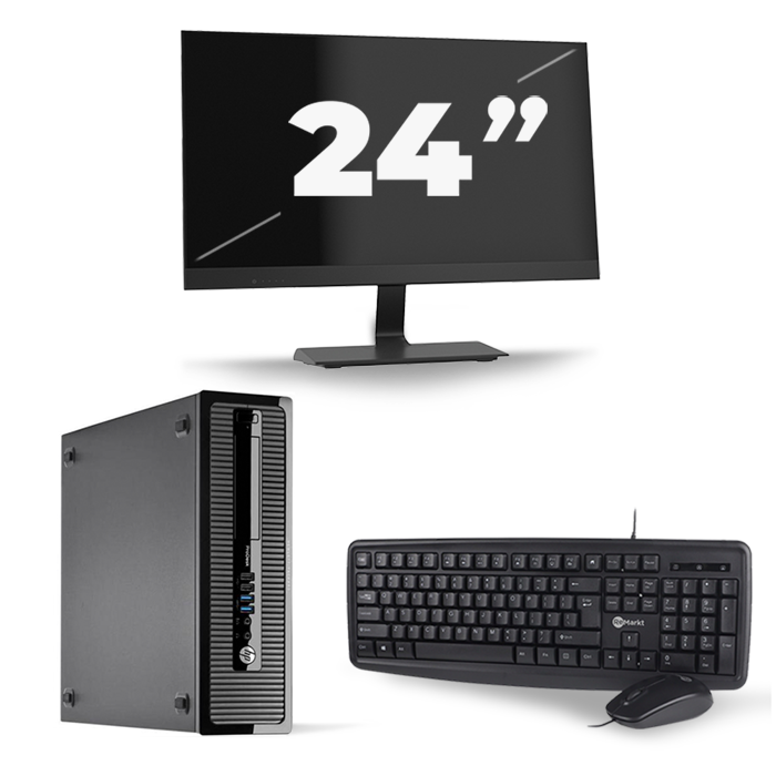 HP ProDesk 400 G1 SFF - Intel Core i3-4e Generatie - 8GB RAM - 128GB SSD - Windows 10 + 1x 24 inch Monitor