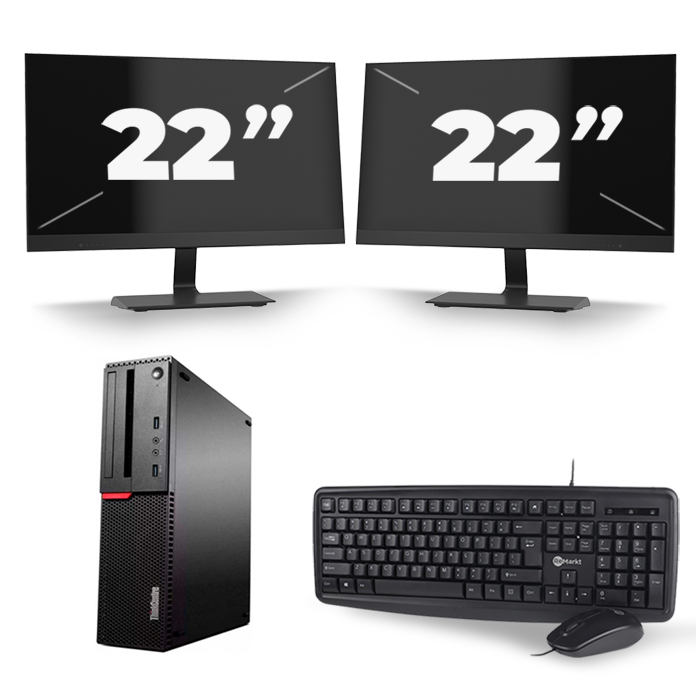 Lenovo ThinkCentre M700 SFF - Intel Core i7-6e Generatie - 16GB RAM - 512GB SSD - Windows 11 + 2x 22 inch Monitor